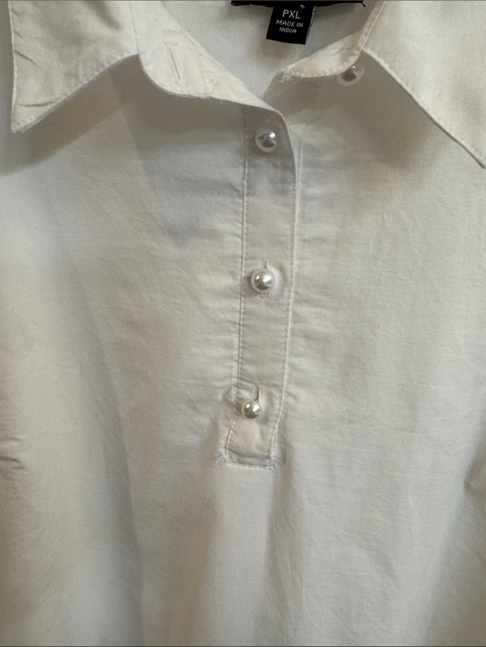 MSK White Eyelet-Hem Polo Dress Shirt - Picture 4 of 5